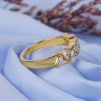 Triangle Cut Half Eternity Lab Diamond Wedding Band