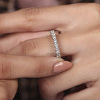 Micro Pave Set Round Lab Created Diamond Eternity Band1