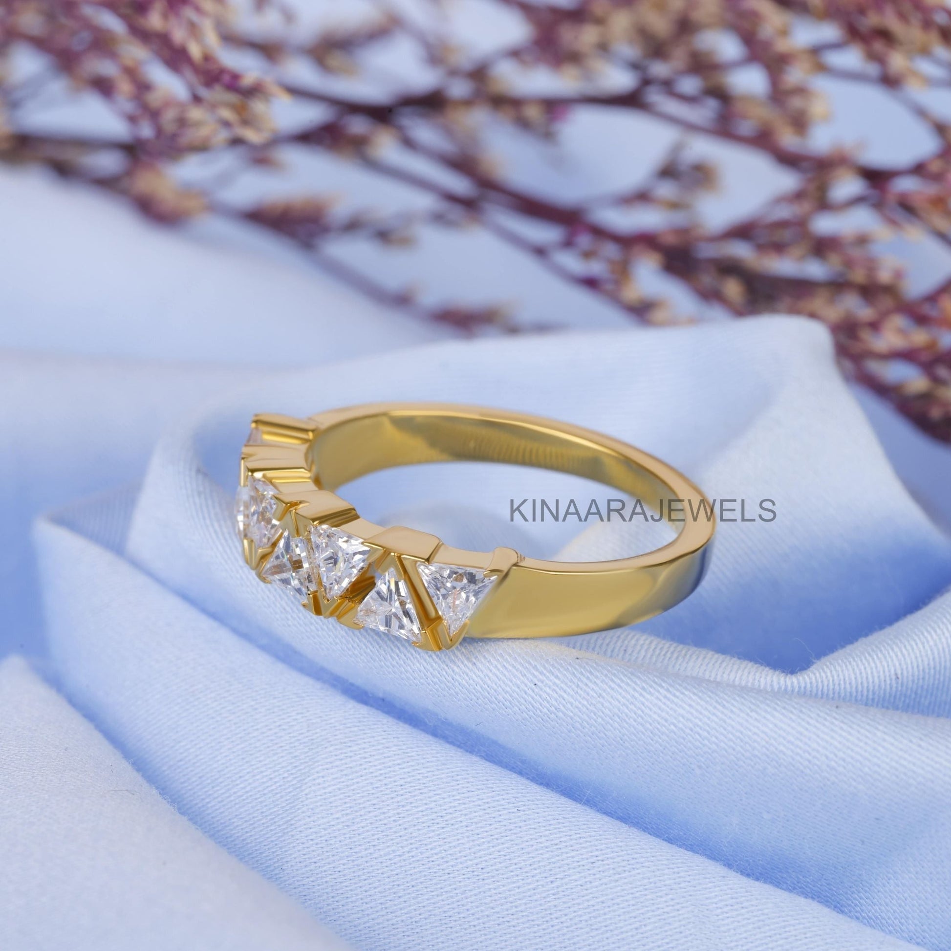 Trillion Cut Lab Diamond Ring