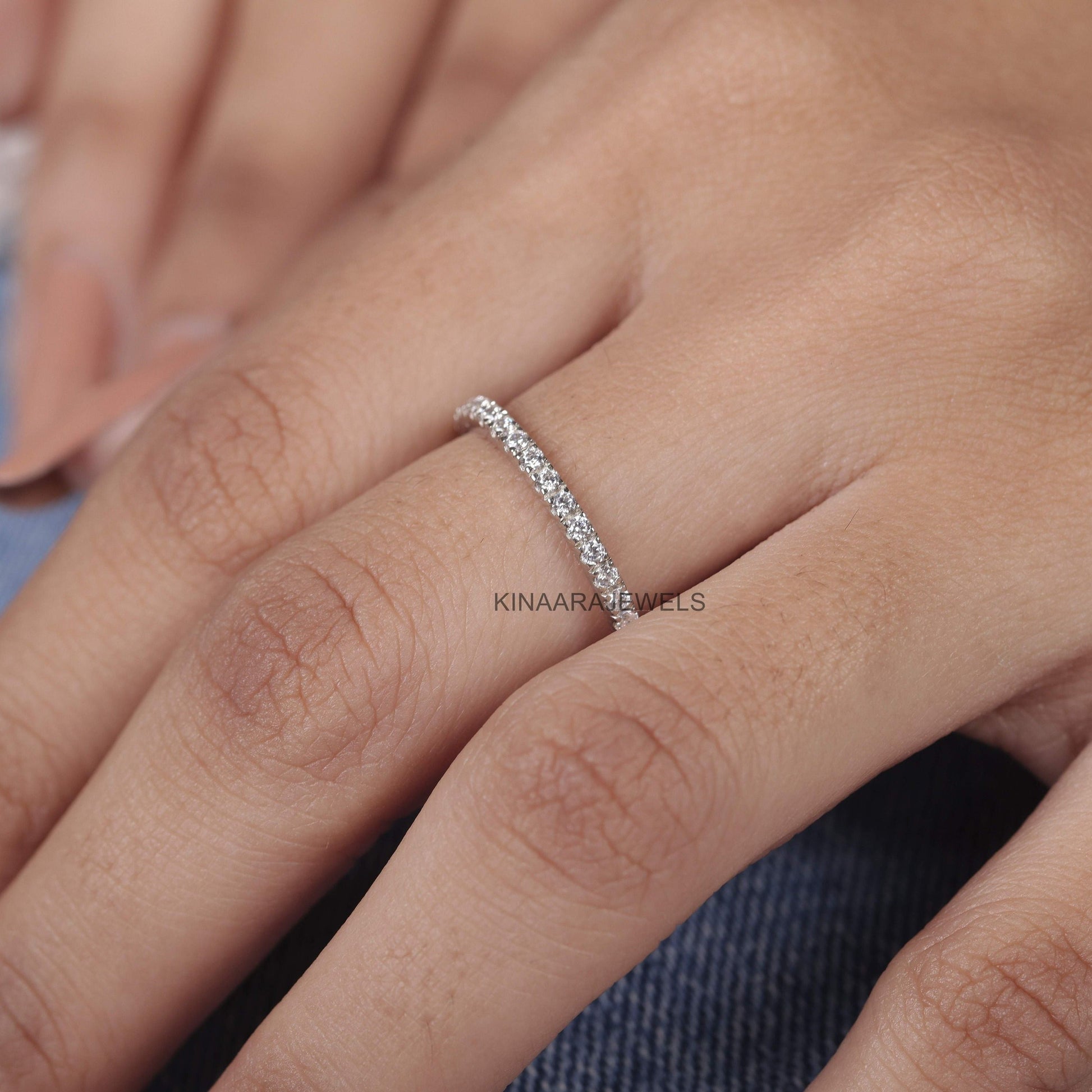 Round Cut Lab Grown Full Eternity Wedding Band5
