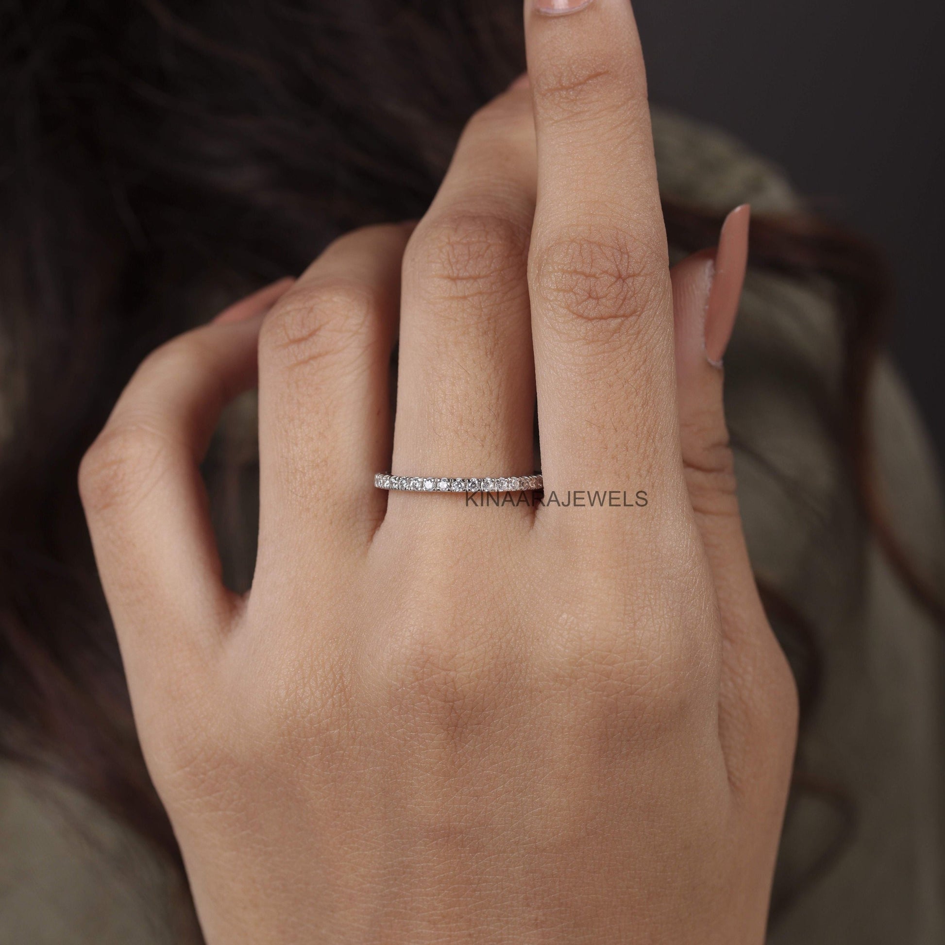 Round Cut Lab Grown Full Eternity Wedding Band8