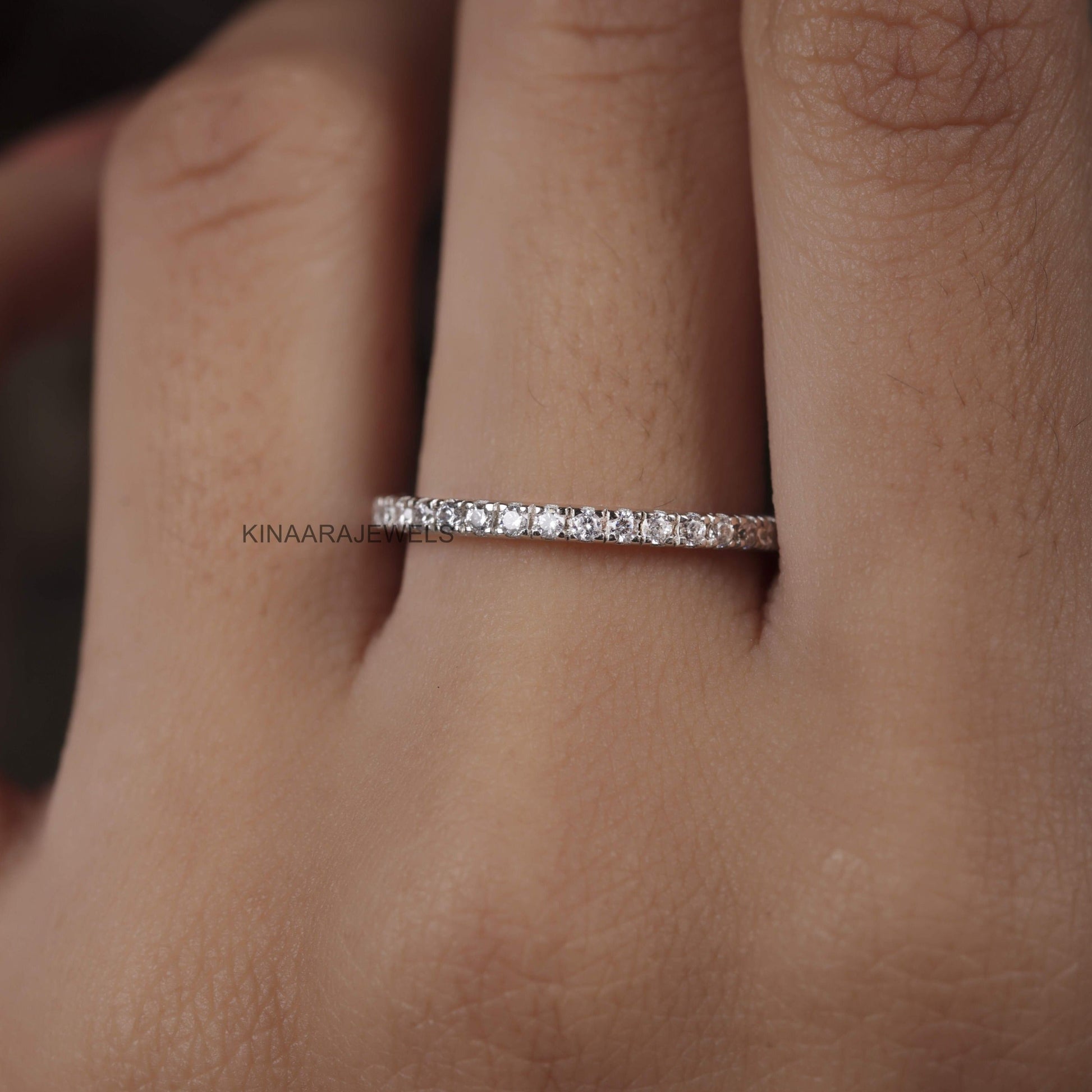 Round Cut Lab Grown Full Eternity Wedding Band6
