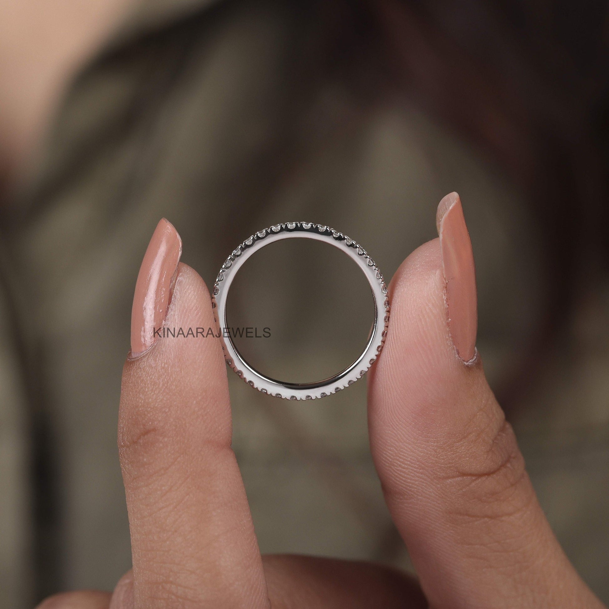 Round Cut Lab Grown Full Eternity Wedding Band4