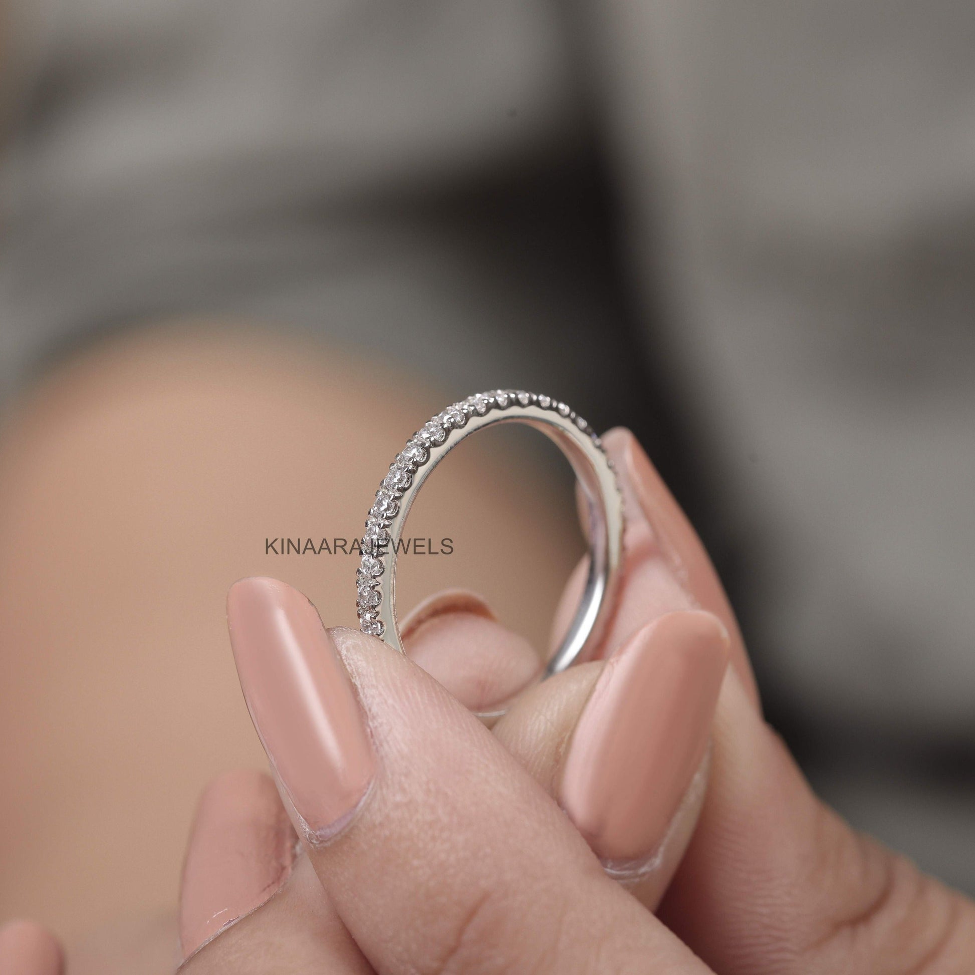 Round Cut Lab Grown Full Eternity Wedding Band9
