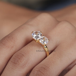 Pear & Cushion Cut Toi Et Moi Diamond Engagement Ring - Kinaara Jewels4