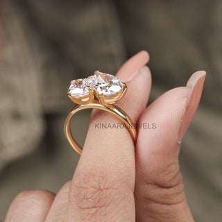 Pear & Cushion Cut Toi Et Moi Diamond Engagement Ring - Kinaara Jewels2