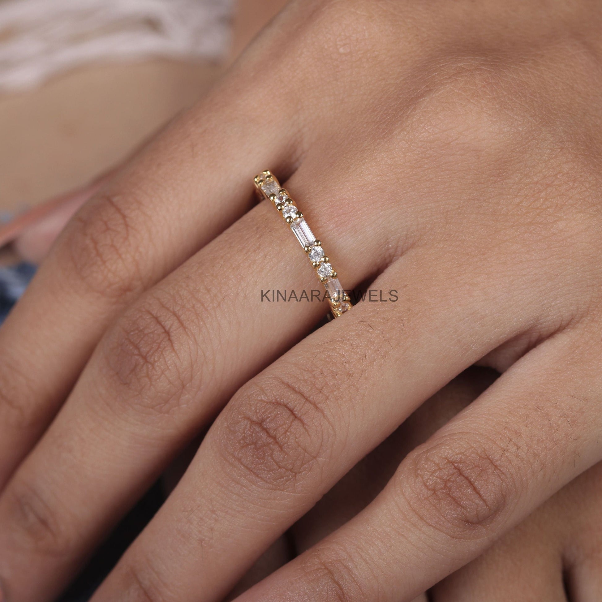 baguette cut diamond wedding band