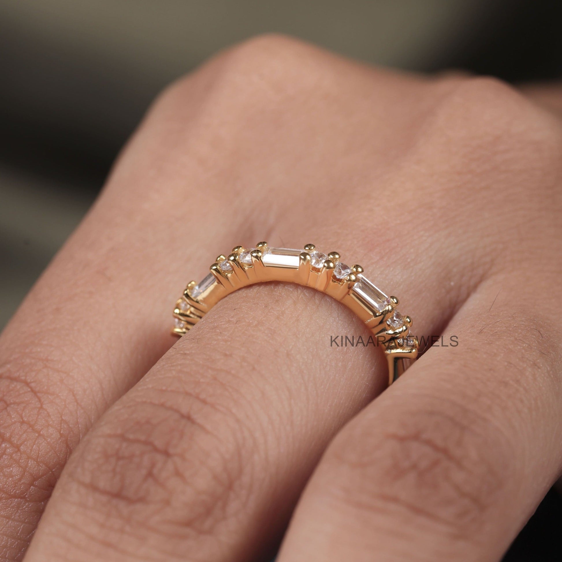 baguette and round diamond eternity band1
