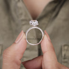 2 Ct Cushion Cut Lab Grown Diamond Hidden Halo Engagement Ring2