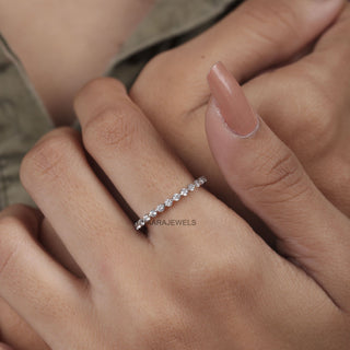 single prong bubble diamond eternity band