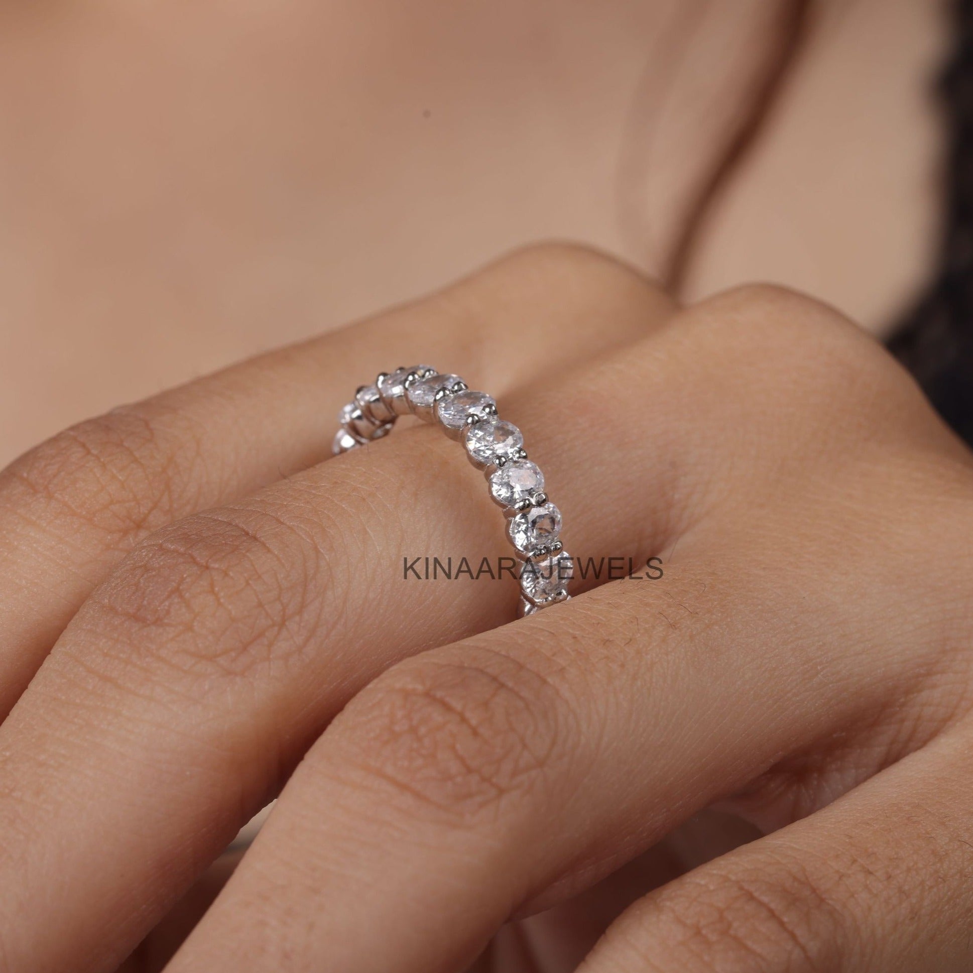 Princess cut Lab Created Diamond Half eternity band	1