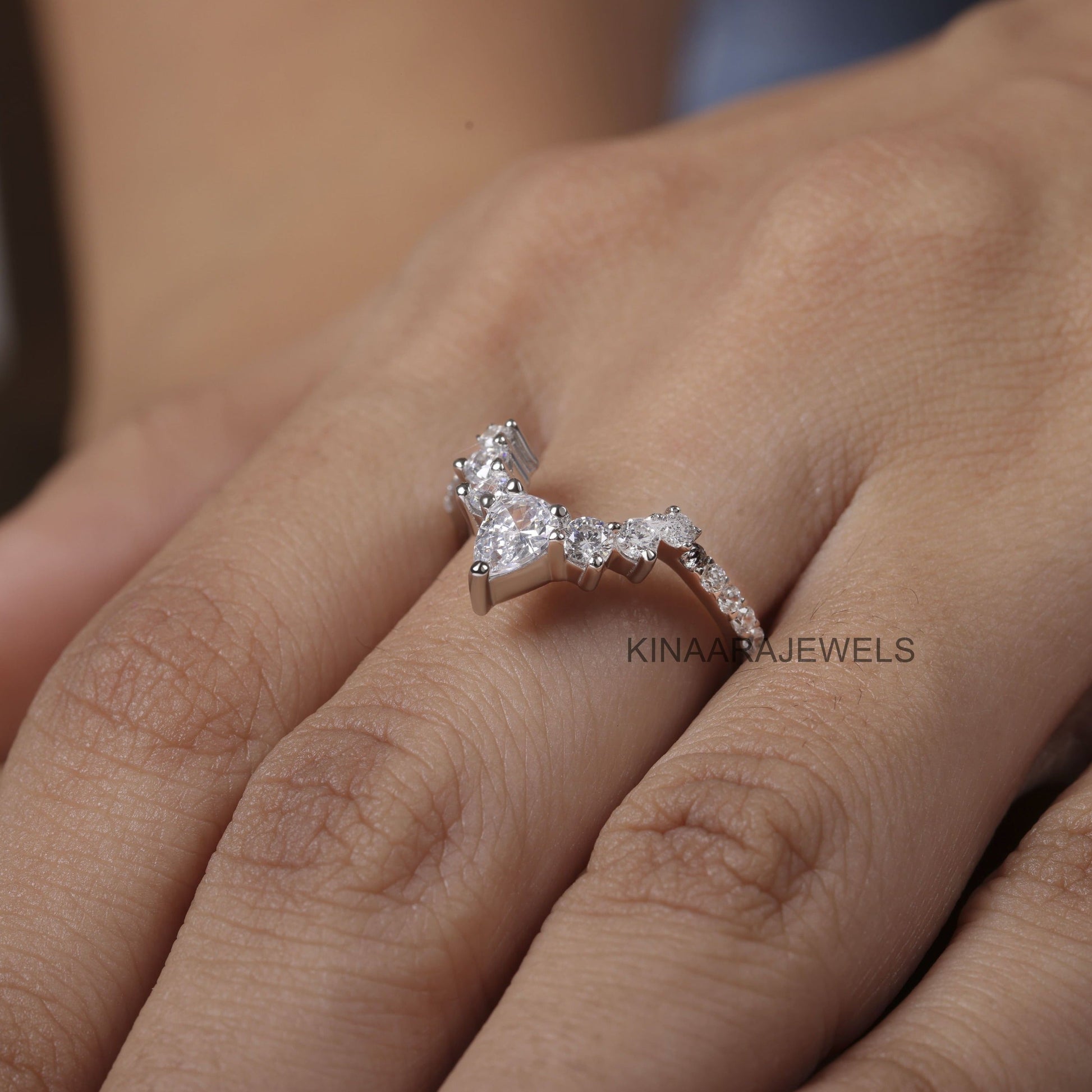 buy v shaped chevron diamond band online
