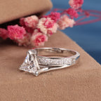 7 mm Triangle Moissanite Diamond Solitaire Ring1