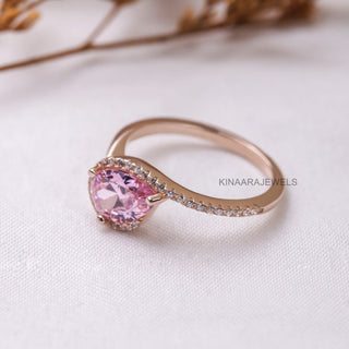 pink stone engagement ring