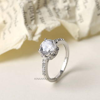 1.50 Ct Round Cut Lab Grown Diamond Engagement Ring