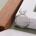 2 Ct Cushion Cut Diamond Hidden Halo Engagement Ring