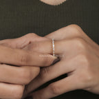 0.40 Ct baguette Cut Lab Grown Diamond Bar Set Half Eternity Band