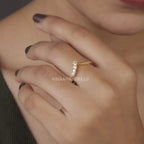 14K Yellow Gold & Lab Grown Diamond Curved Matching Engagement ring3		