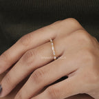 baguette diamond half eternity engagement band