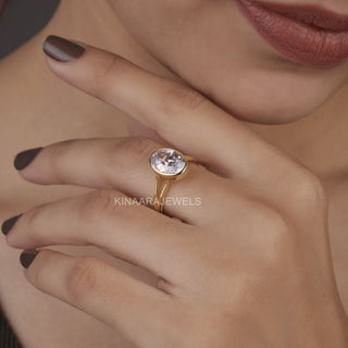 Oval Cut with Split Shank Solitaire Lab Grown Diamond Ring			1