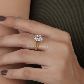 Oval Cut with Split Shank Solitaire Lab Grown Diamond Ring2