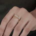 Solitaire East West Baguette Cut Diamond Ring - Kinaara Jewels1