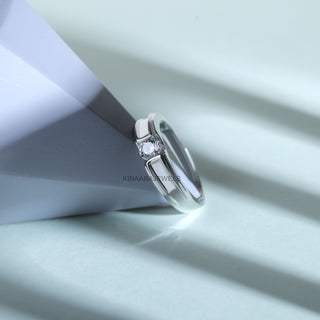 0.50 Ct Men's Lab Grown Diamond Solitaire White Gold Ring