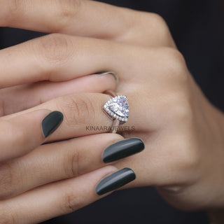 Lab Created Diamond Halo Engagement Ring 