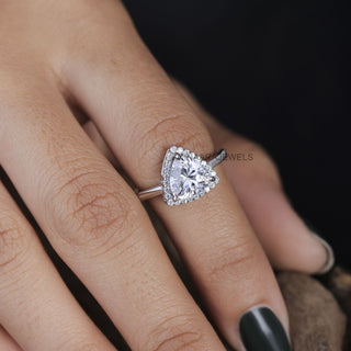 trillian cut diamond halo engagement ring