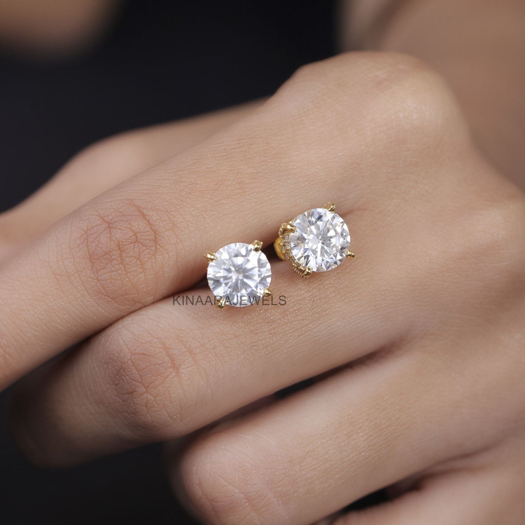 round brilliant diamond earrings