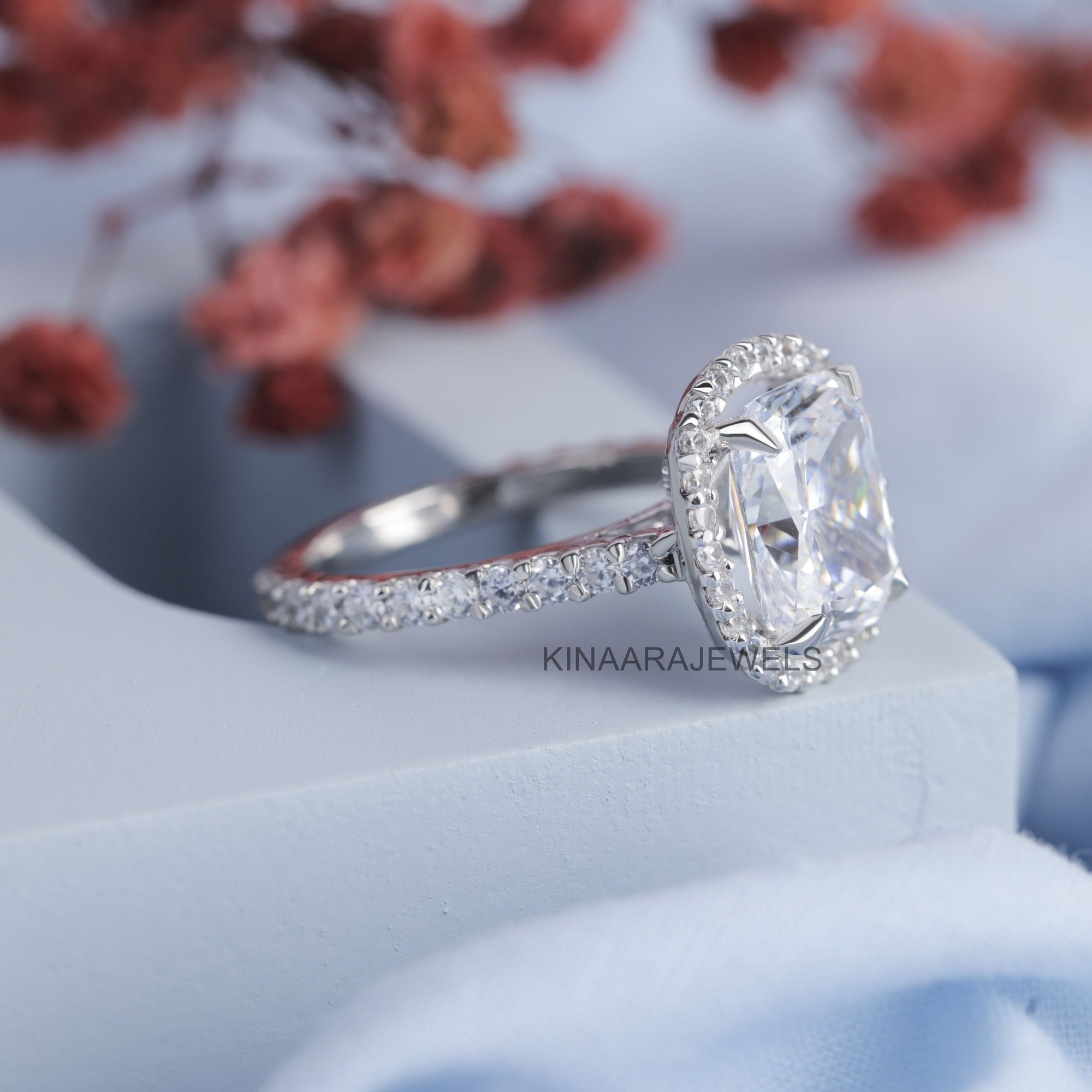 cushion cut engagement ring