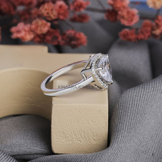 Trillian Cut Diamond Halo Engagement Ring - Kinaara Jewels