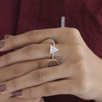 Triangle Moissanite Hidden Halo Solitaire Ring Best Gift For Her1						