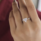 Triangle Moissanite Hidden Halo Solitaire Ring - Kinaara Jewels2