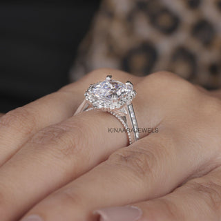 radiant cut moissanite diamond ring