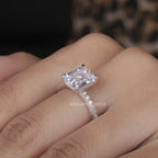 emerald cut diamond hidden halo