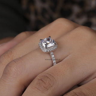 lab grown diamond halo engagement ring