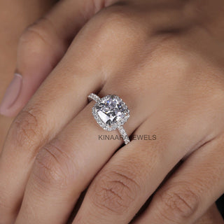 cushion cut halo engagement rings