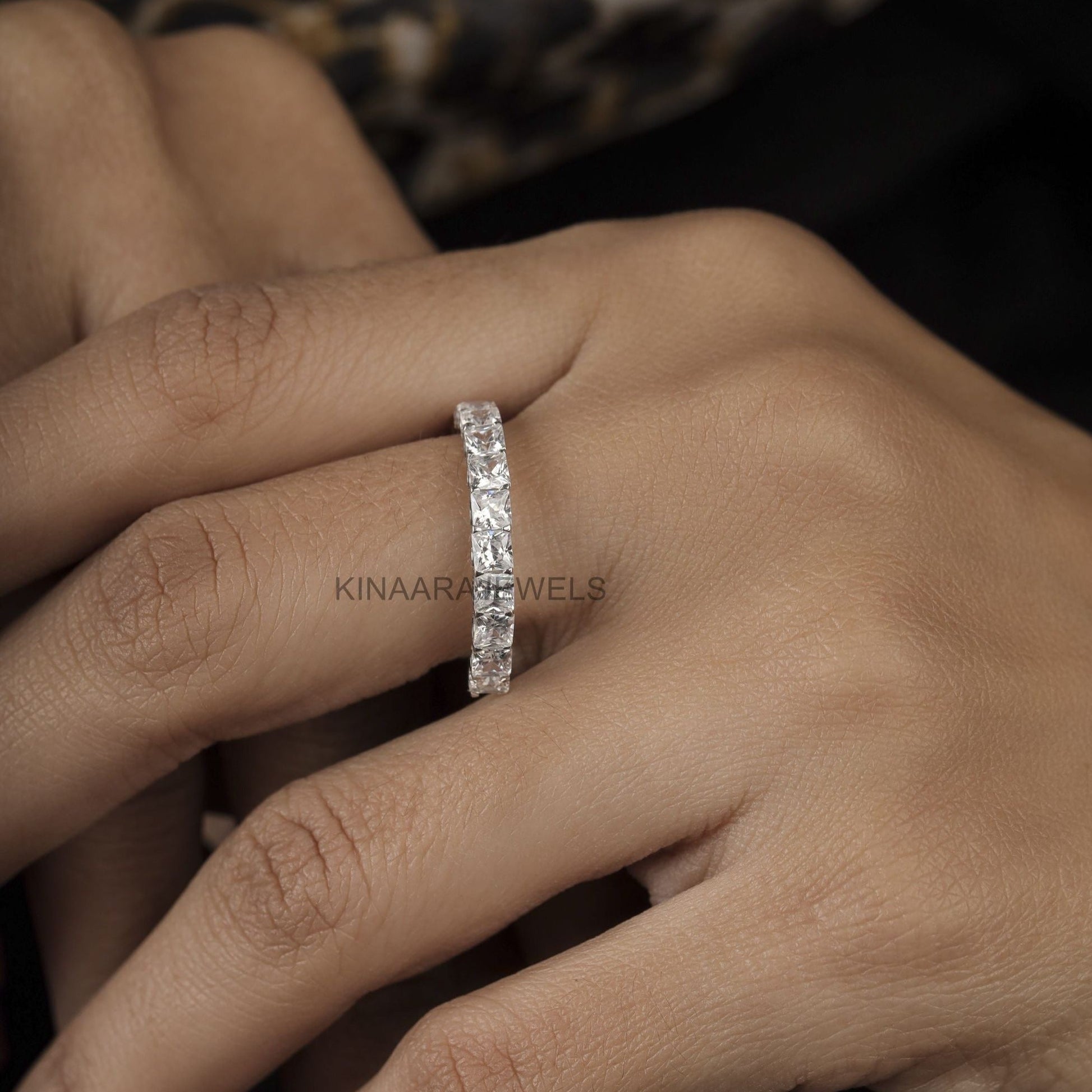 Princess cut diamond Eternity band - Kinaara Jewels