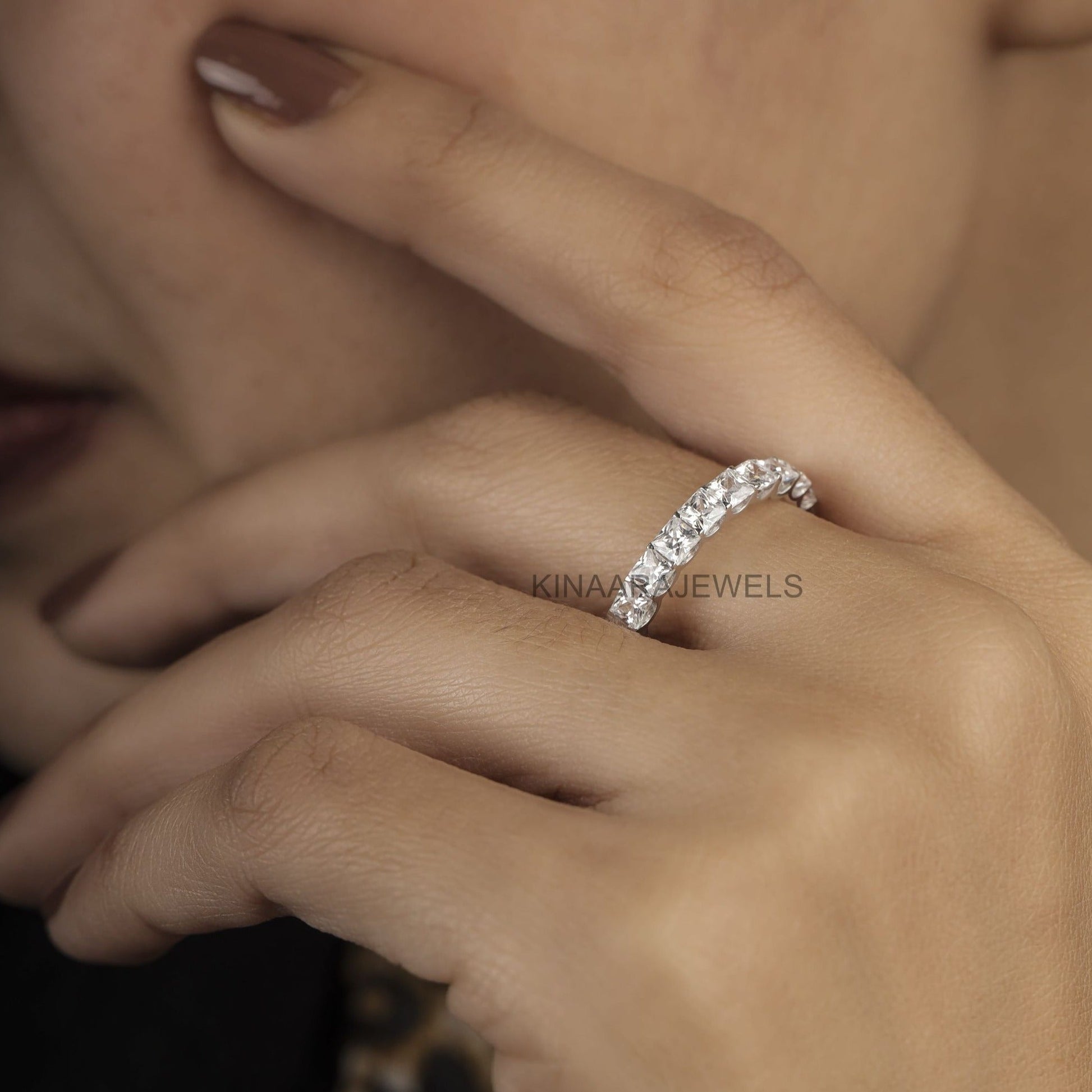 Princess cut diamond Eternity band - Kinaara Jewels1