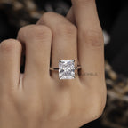 4.50 CT Radiant Cut Moissanite Hidden Halo Ring - Kinaara Jewels3