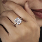 4.50 CT Radiant Cut Moissanite Hidden Halo Ring - Kinaara Jewels2
