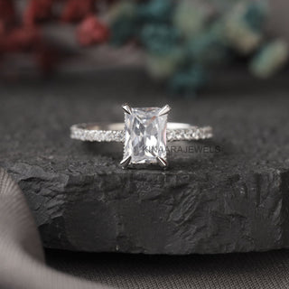 2.25 CT Radiant Cut Lab Grown Diamond Hidden Halo Wedding Ring