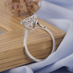 3.5 ct cushion cut moissanite engagement ring