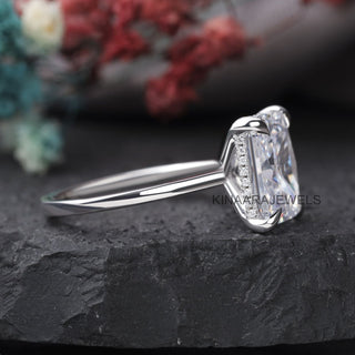 4.50 CT Radiant Cut Moissanite Hidden Halo Ring - Kinaara Jewels