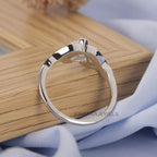 trillion cut lab grown diamond botanical solitaire ring