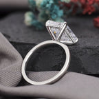 4.50 CT Radiant Cut Moissanite Hidden Halo Solitaire Ring1