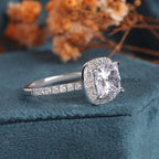 2 CT Cushion Cut Diamond Halo Engagement Ring - Kinaara Jewels