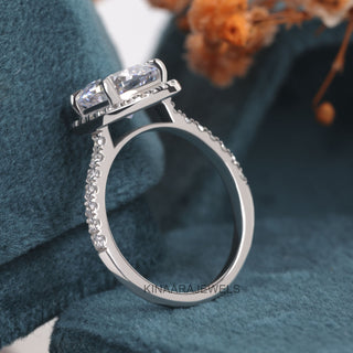 cushion cut diamond halo engagement ring