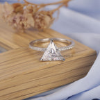 Triangle Lab Grown Diamond Hidden Halo Engagement Ring